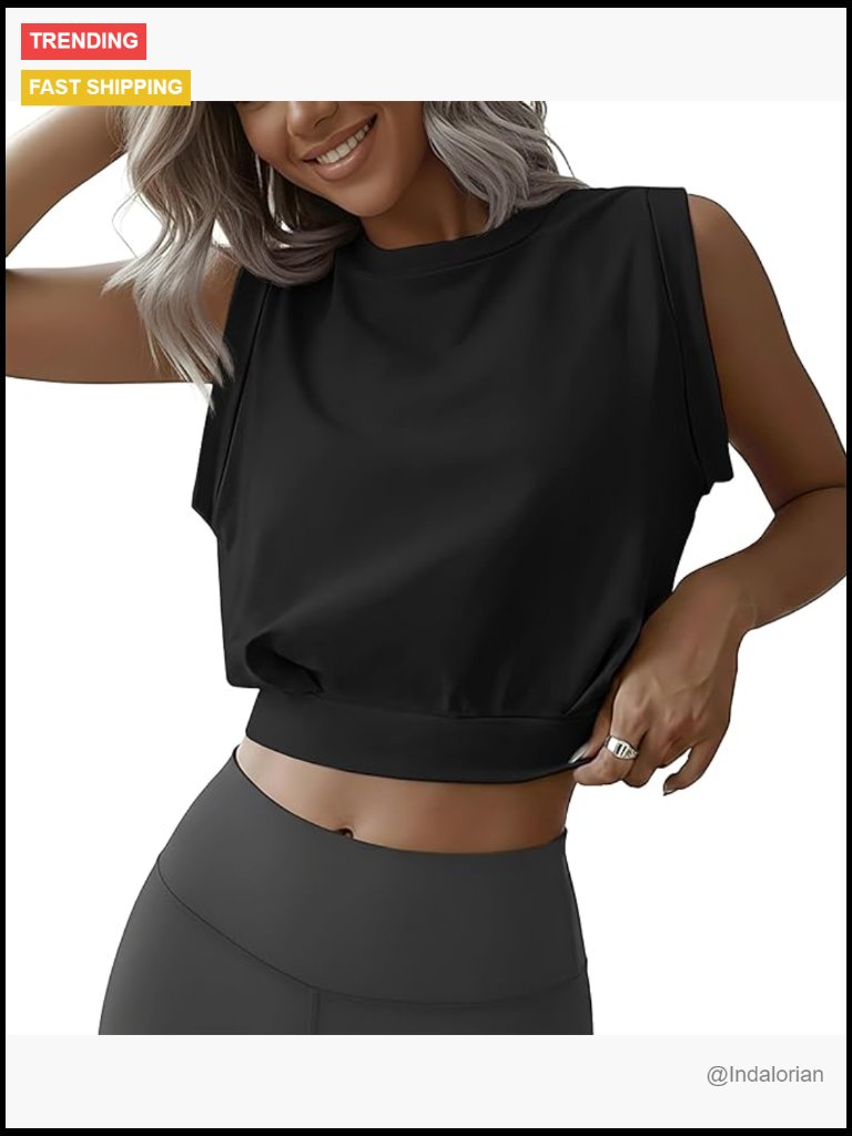 Sleeveless Crop Tank Top For Yoga Running Gym Athletic
